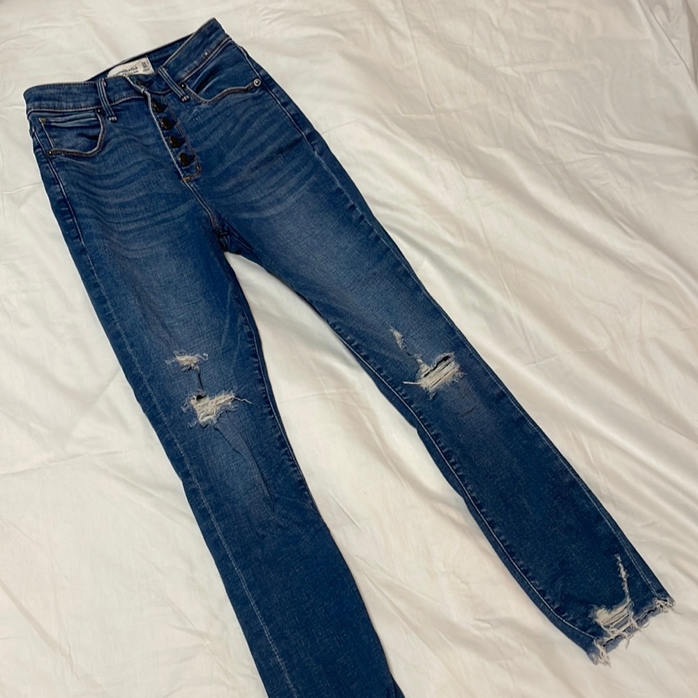 Abercrombie & Fitch Curve Love High Rise Super Skinny Ankle Jeans 24/00Reg
